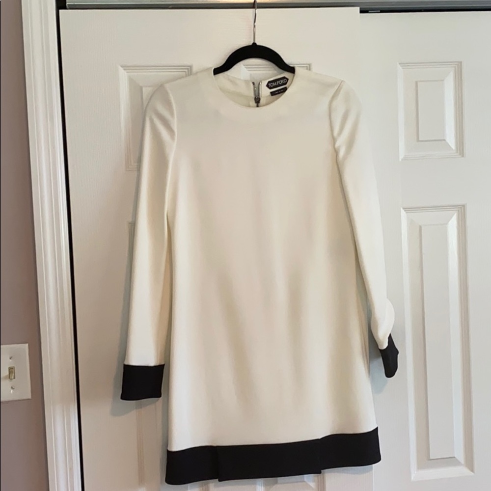 Tom Ford two tone stretch crepe mini dress